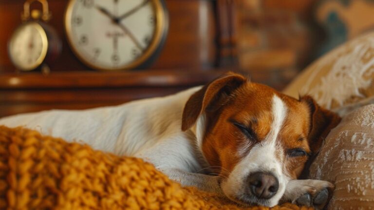 Organuhr Hund zeigt optimale Zeiten für die Aktivitäten und Ruhephasen des Hundes